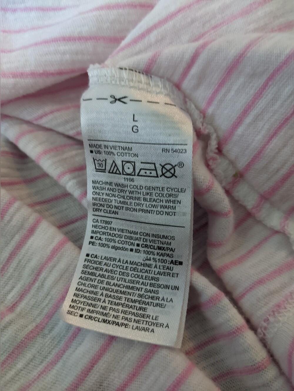 Old Navy - EveryWear Striped Slub-Knit Tee 688950 | Large | Pink & White Stripe - Picture 8 of 10
